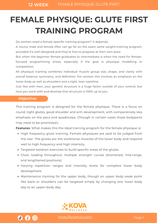 FEMALE PHYSIQUE: GLUTE FIRST